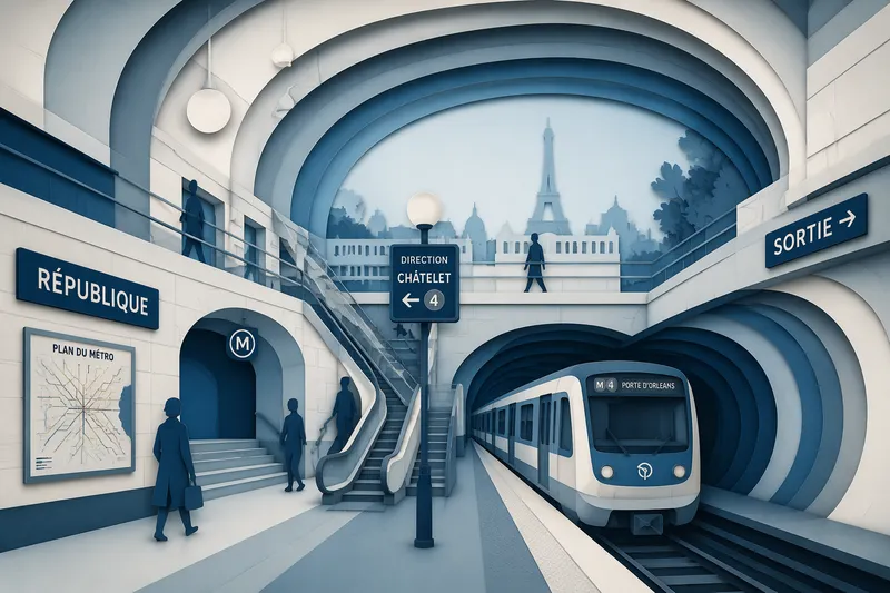 Moderni metroaseman sisätila ja arkkitehtuuri