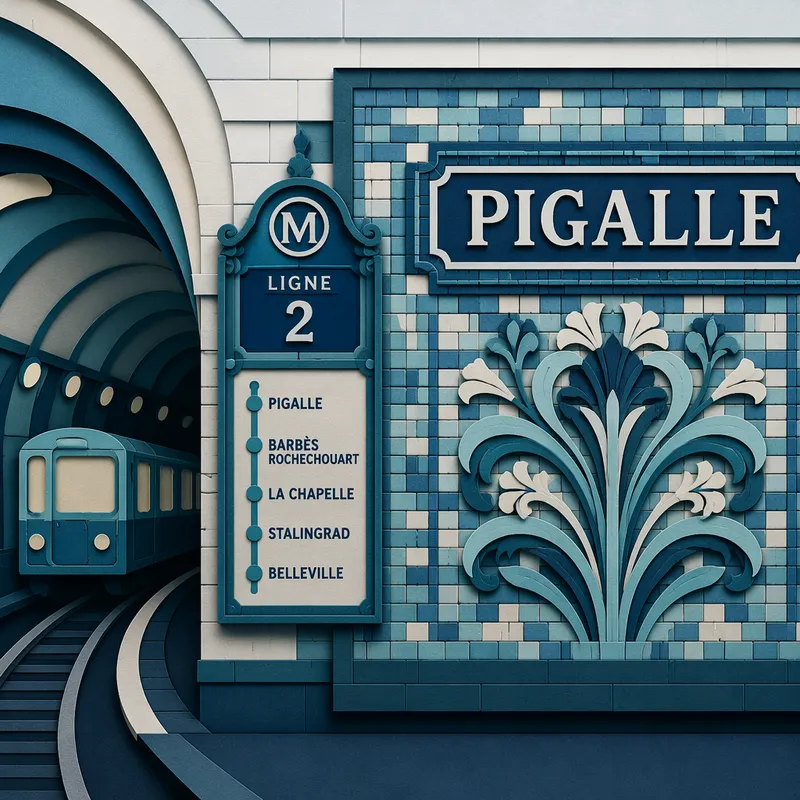 Taiteellisia laattoja ja mosaiikkeja metroaseman seinässä