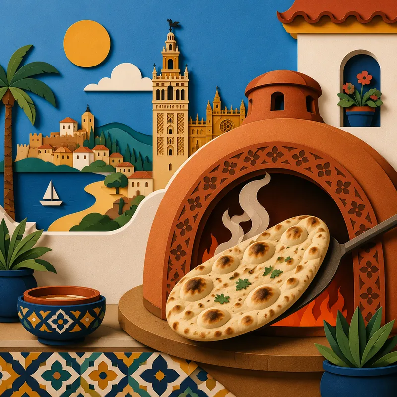 Tuoretta naan-leipää tandoori-uunissa Tuoretta naan-leipää tandoori-uunissa