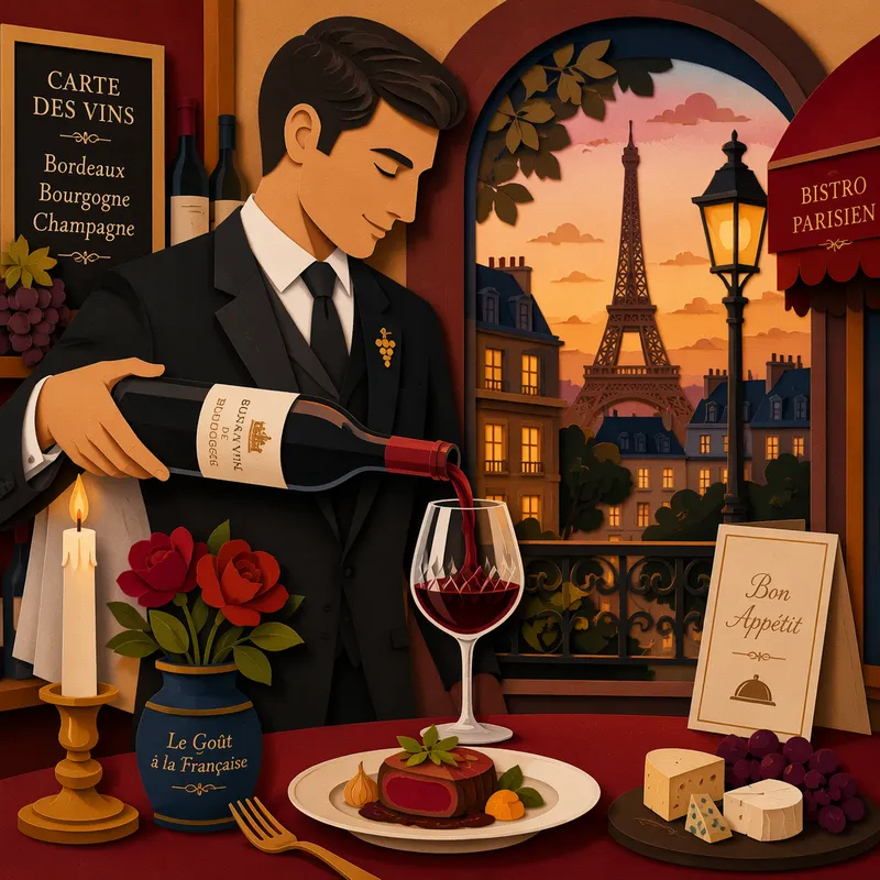 Sommelier kaatamassa viiniä ravintolassa Sommelier kaatamassa viiniä ravintolassa
