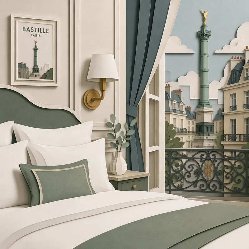 Siisti ja viihtyisä hotellihuone pehmeine vuodevaatteineen