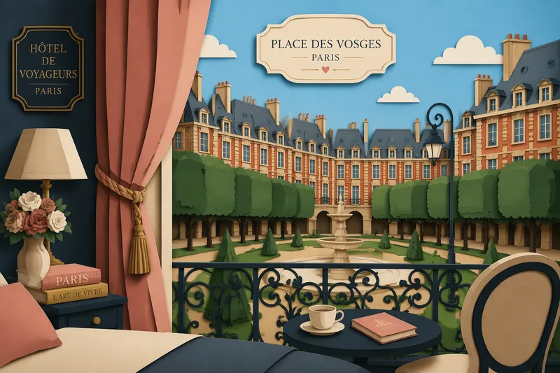 Place des Vosges -aukio ja sen ympäröivä vehreys