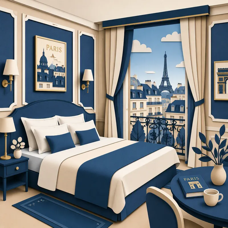 Moderni ja siisti hotellihuone Pariisissa
