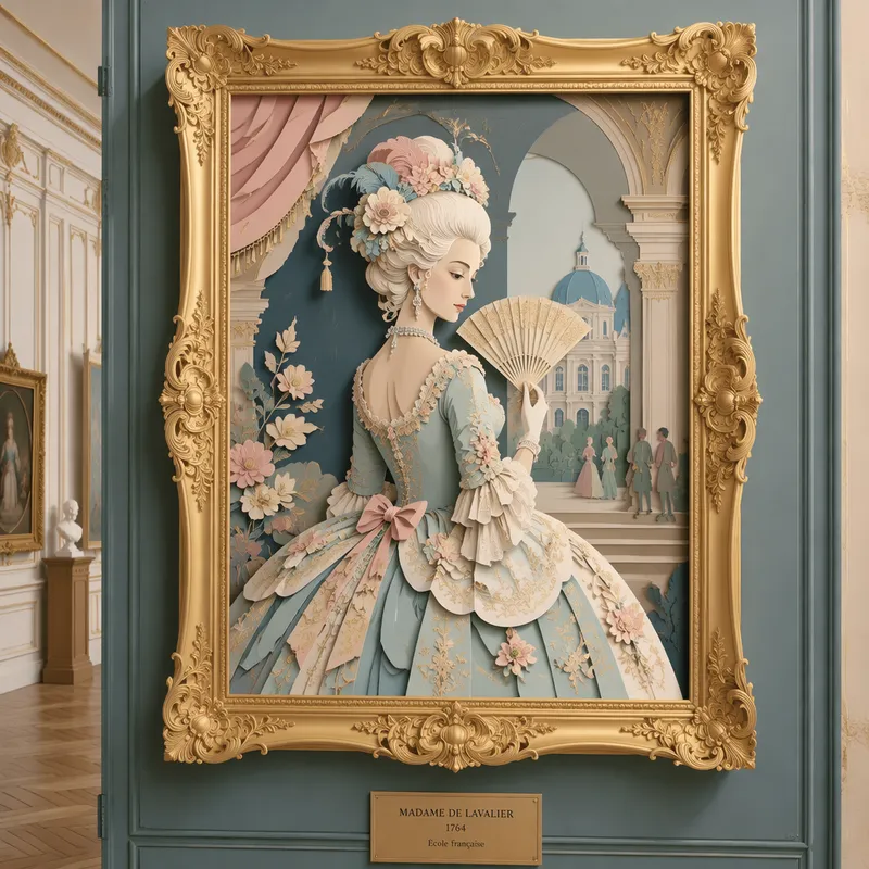 Taidegallerian seinällä oleva historiallinen muotokuvamaalaus Taidegallerian seinällä oleva historiallinen muotokuvamaalaus