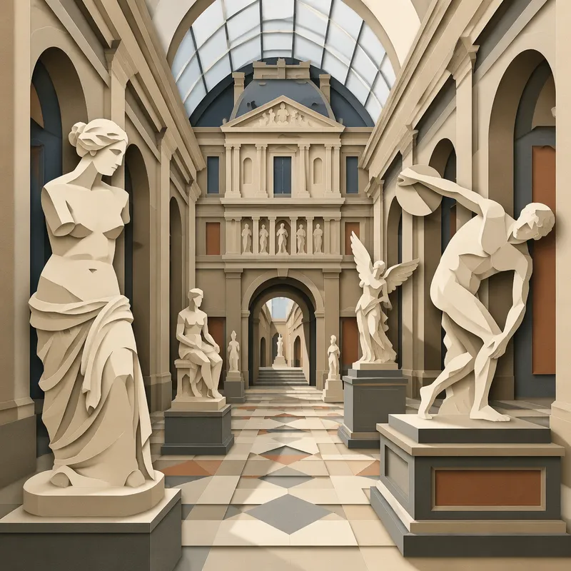 Louvren veistosgalleria Pariisissa Louvren veistosgalleria Pariisissa