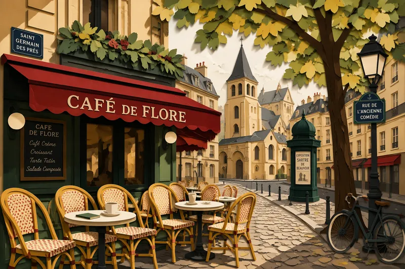 Les Deux Magots kahvilan perinteinen terassi Pariisissa Les Deux Magots kahvilan perinteinen terassi Pariisissa