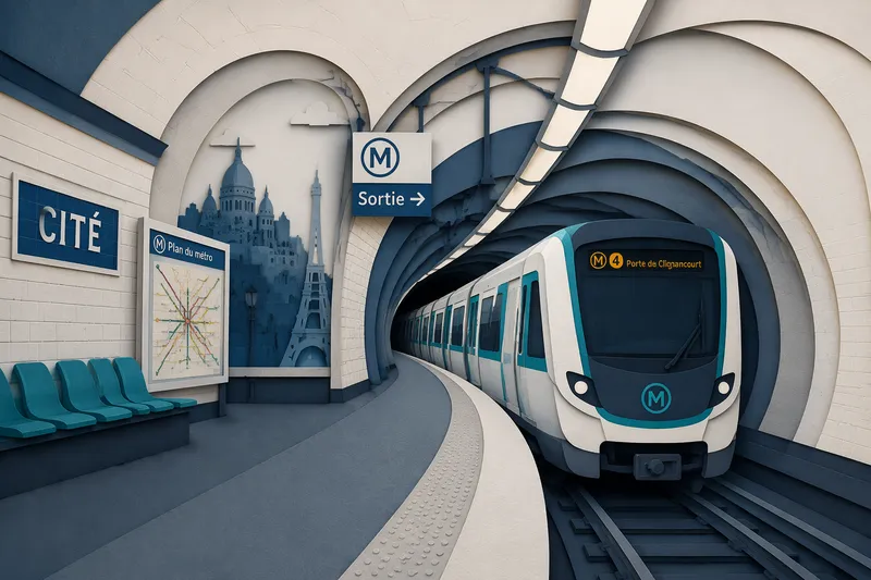 Moderni metrojuna saapumassa valoisalle metroasemalle Moderni metrojuna saapumassa valoisalle metroasemalle