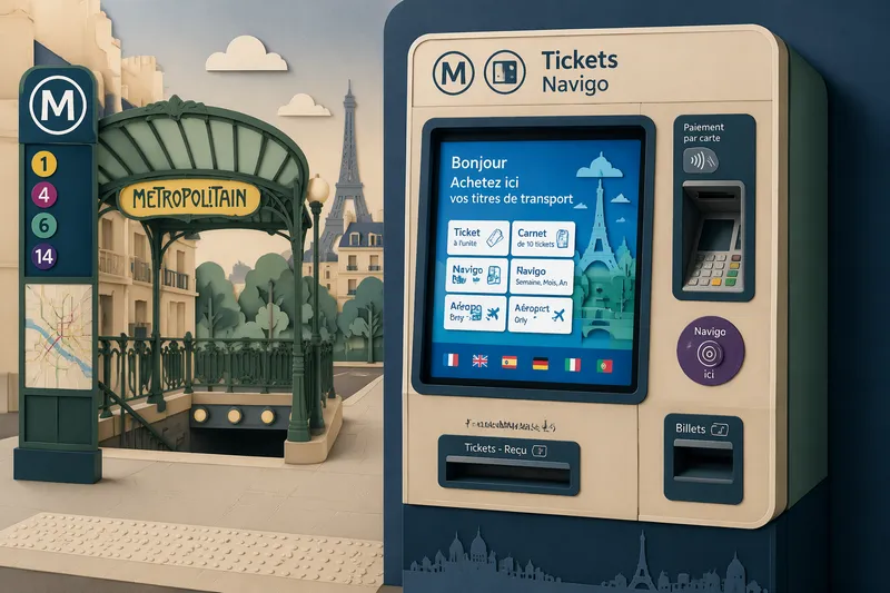 Automaattinen lippuautomaatti Pariisin metroasemalla