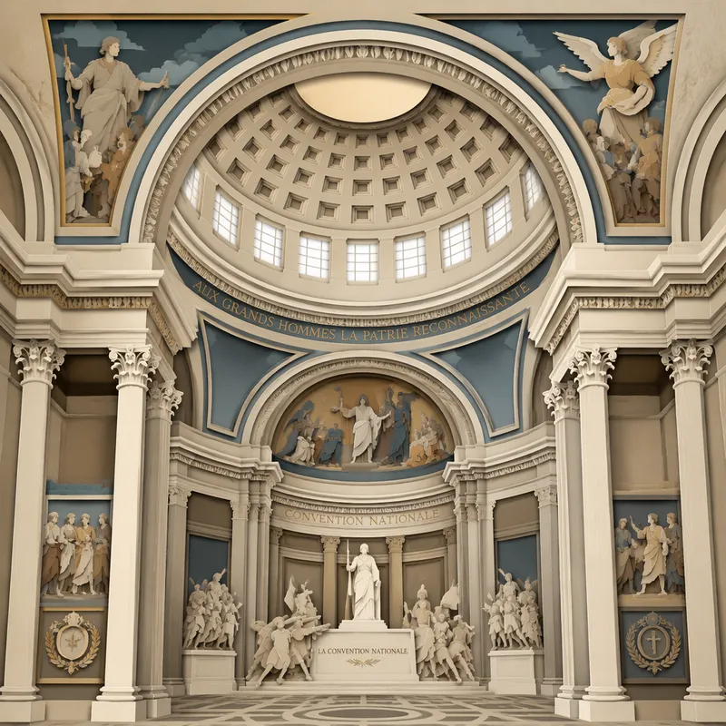 Panthéonin koristeelliset sisätilat ja freskot