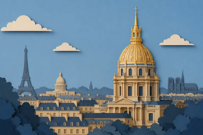 Hôtel des Invalides ja sen kultainen kupoli Pariisissa Hôtel des Invalides ja sen kultainen kupoli Pariisissa