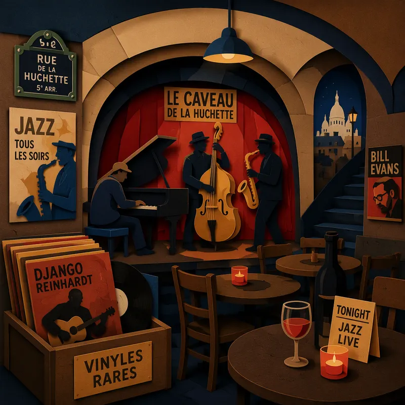 Hämärä jazzklubi Pariisin keskustassa