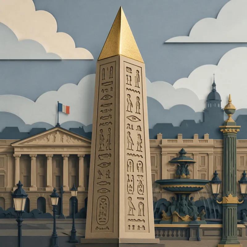 Luxorin obeliski Place de la Concorden keskellä Luxorin obeliski Place de la Concorden keskellä