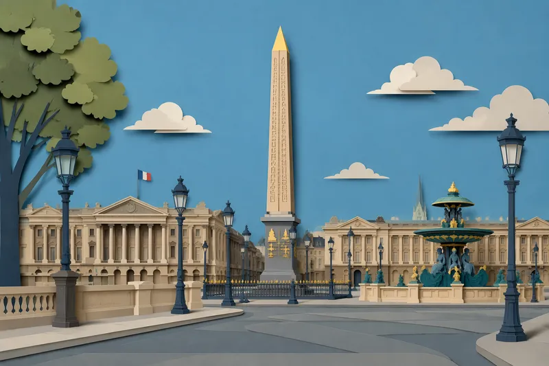 Place de la Concorde ja Luxorin obeliski Pariisissa Place de la Concorde ja Luxorin obeliski Pariisissa