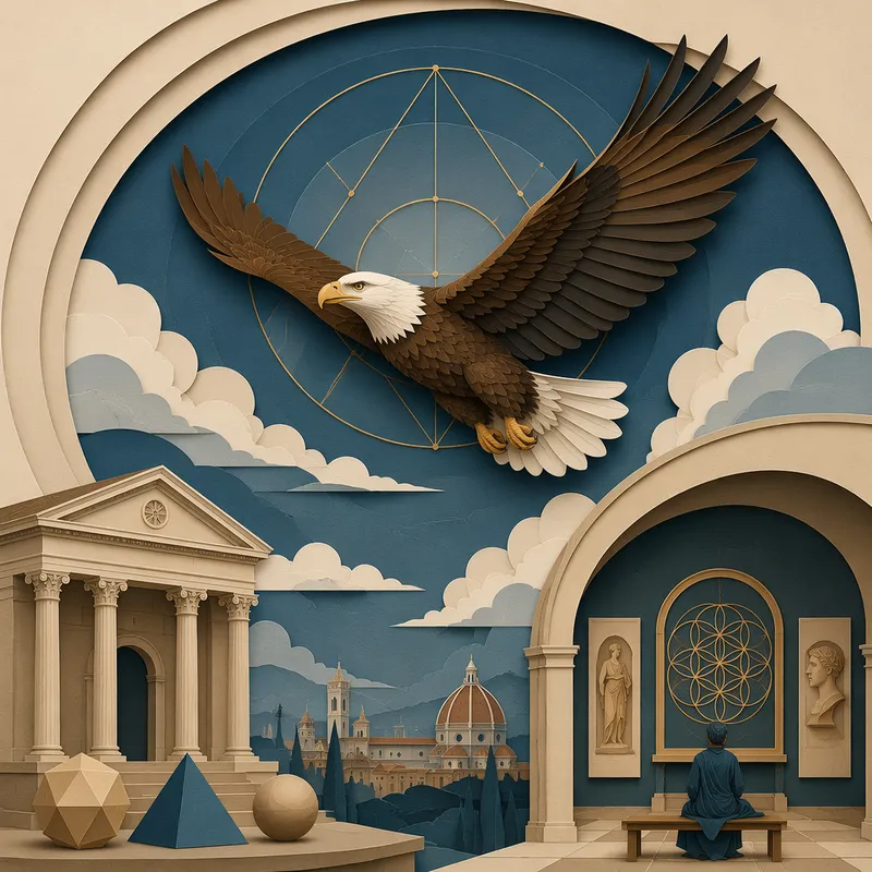 Majesteettinen kotka lentää korkealla taivaalla
