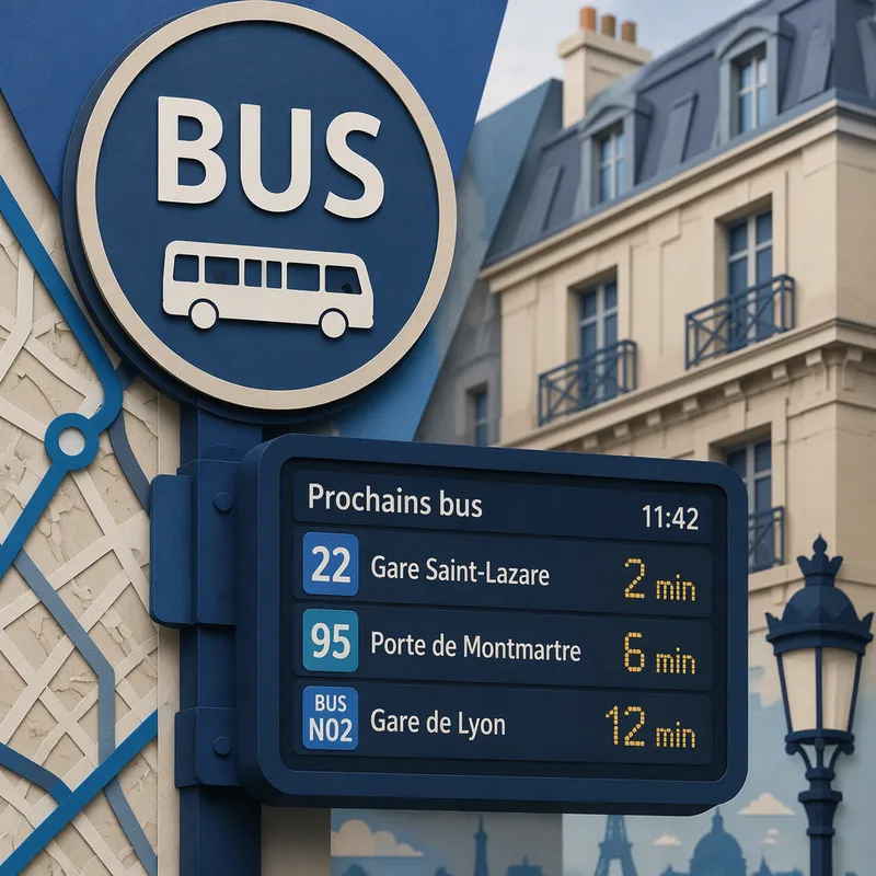 Bussipysäkin kyltti ja digitaalinen näyttö Bussipysäkin kyltti ja digitaalinen näyttö