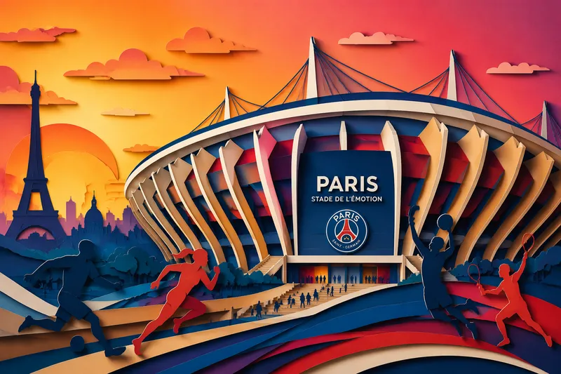 Stade de France stadion hämärässä