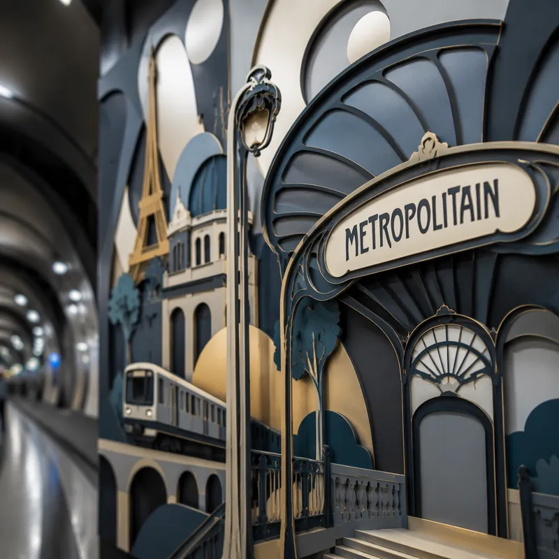Taiteellinen yksityiskohta Pariisin metroasemalla