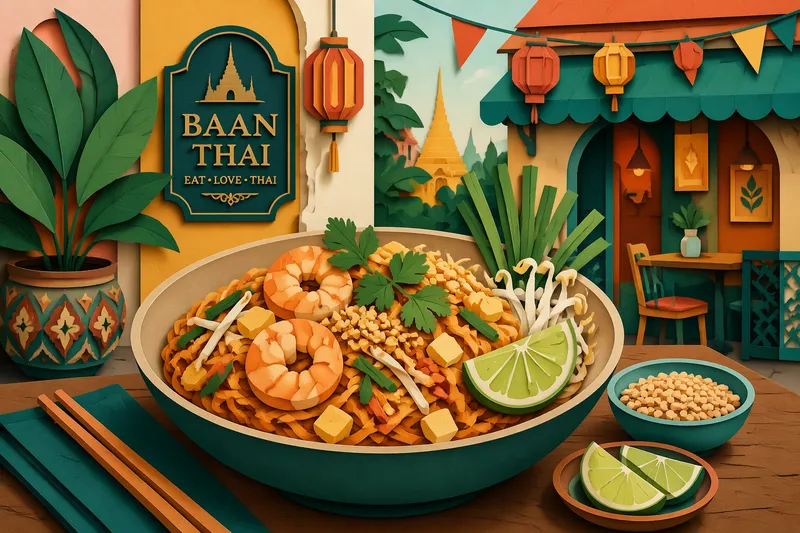 Perinteinen thaimaalainen Pad Thai -nuudeliannos Perinteinen thaimaalainen Pad Thai -nuudeliannos